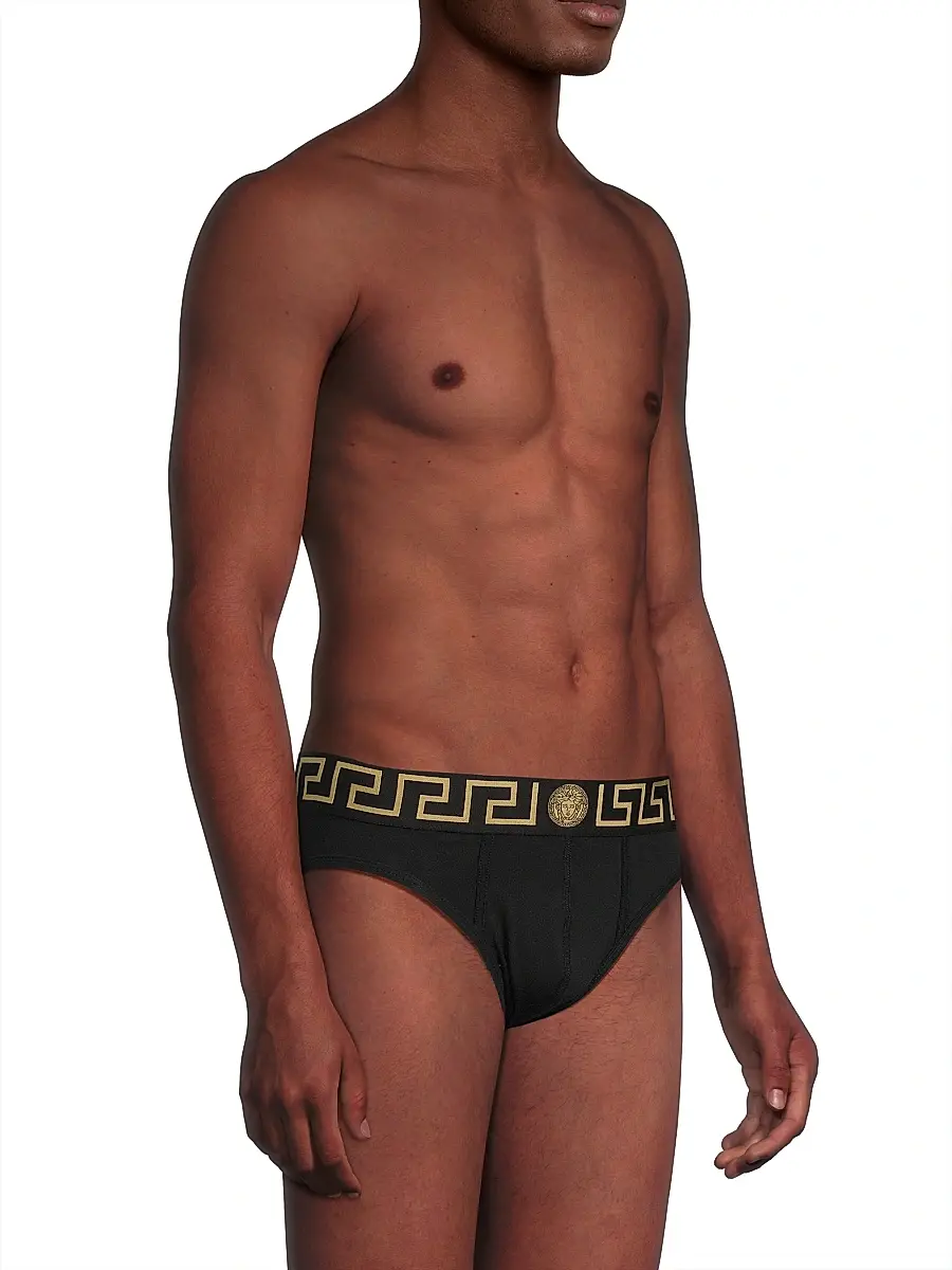 Versace Men's Logo Band Briefs 2-Pack | Thumbnail 4 Versace Men's Logo Band Briefs 2-Pack | Thumbnail 4