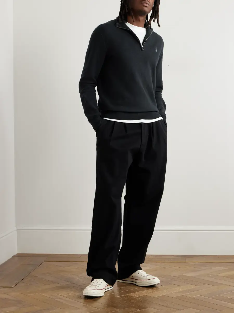 Polo Ralph Lauren Logo-Embroidered Honeycomb-Knit Cotton Half-Zip Sweater - Men | Thumbnail 2 Polo Ralph Lauren Logo-Embroidered Honeycomb-Knit Cotton Half-Zip Sweater - Men | Thumbnail 2