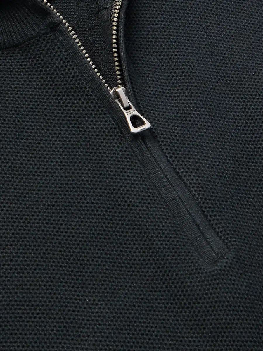 Polo Ralph Lauren Logo-Embroidered Honeycomb-Knit Cotton Half-Zip Sweater - Men | Thumbnail 4 Polo Ralph Lauren Logo-Embroidered Honeycomb-Knit Cotton Half-Zip Sweater - Men | Thumbnail 4