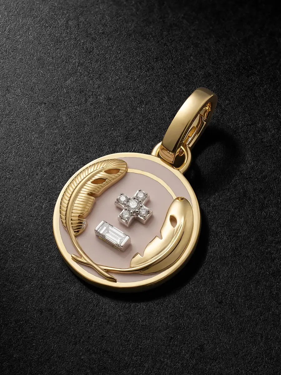 Foundrae Vivacity 18-Karat Gold, Enamel and Diamond Pendant - Men | Image 1 Foundrae Vivacity 18-Karat Gold, Enamel and Diamond Pendant - Men | Image 1
