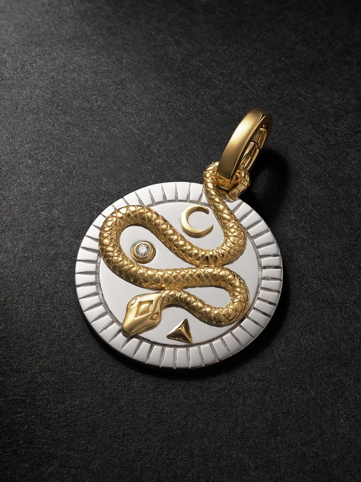Wholeness Medium 18-Karat White and Yellow Gold Diamond Pendant - Men