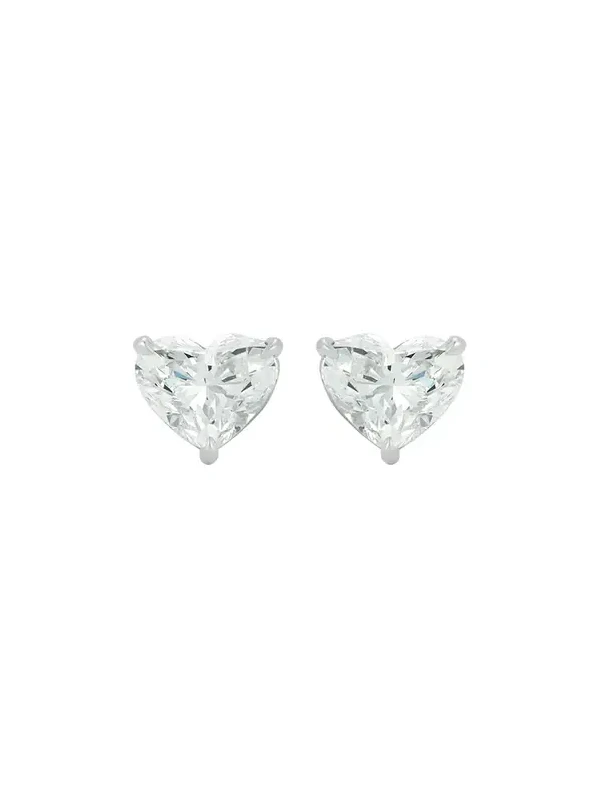 2.40ct Diamond 18K Gold Heart Shaped Stud Earrings