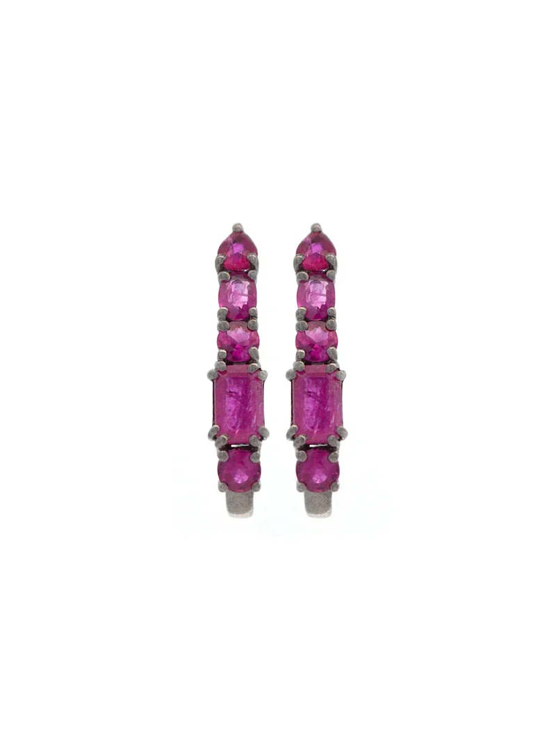 Wish Fine Jewelry 2.50ct Ruby 18K Gold Suspender Bar Earrings