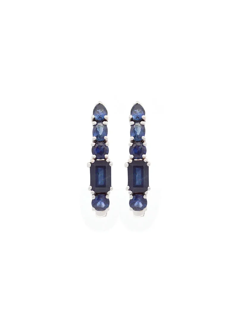 Wish Fine Jewelry 2.50ct Sapphire 18K Gold Climber Earrings