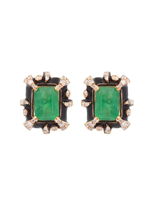 2.64ct Emerald Diamond 14K Gold Halo Earrings 2.64ct Emerald Diamond 14K Gold Halo Earrings