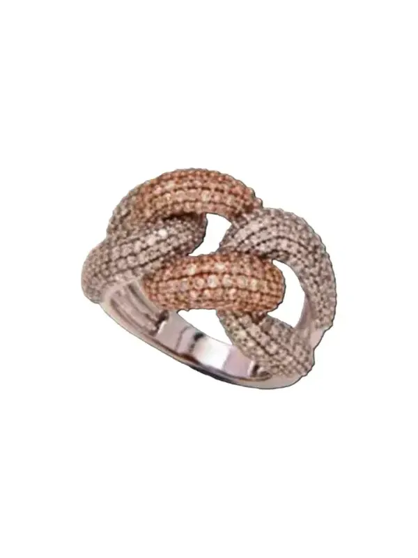 Wish Fine Jewelry 2.71ct Diamond 14K Gold Statement Pave Cuban Ring