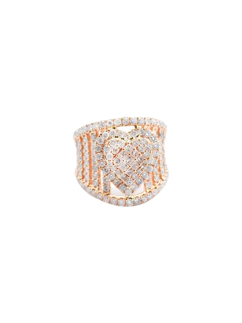 2.75ct Diamond 14K Gold Heart Cluster Ring