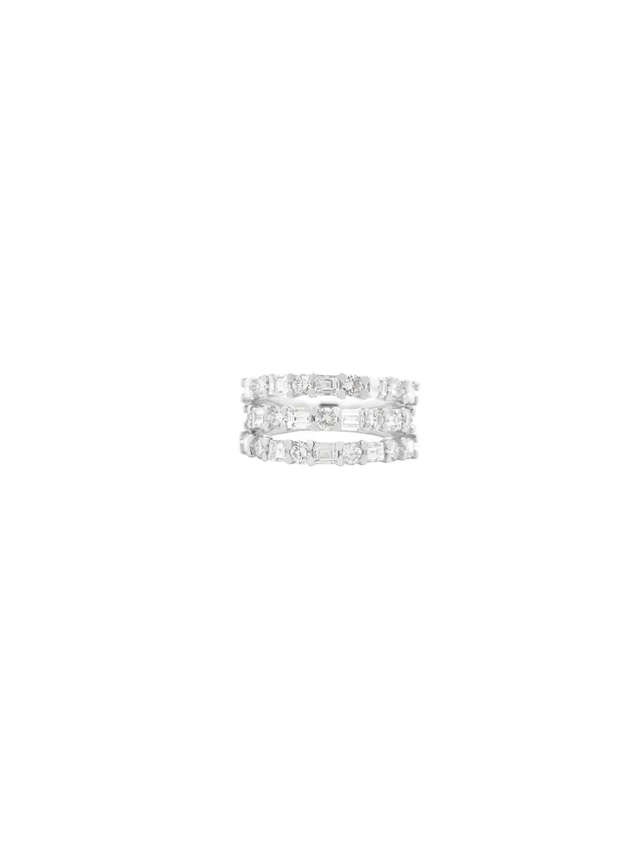 Wish Fine Jewelry 2.7ct Diamond 14K Gold Three Row Ring | Thumbnail 2 Wish Fine Jewelry 2.7ct Diamond 14K Gold Three Row Ring | Thumbnail 2