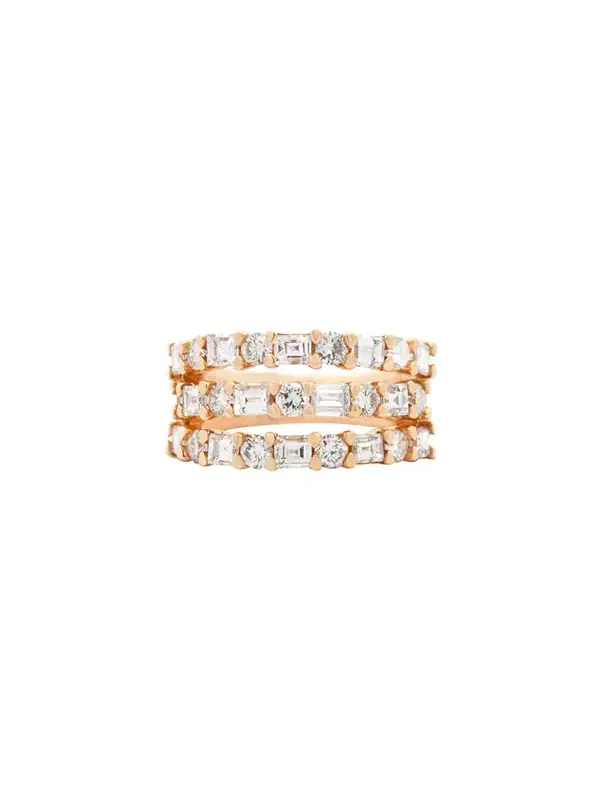 Wish Fine Jewelry 2.7ct Diamond 14K Gold Three Row Ring