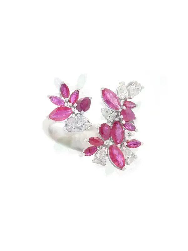 2.7ct Diamond Ruby 18K Gold Bypass Ring 2.7ct Diamond Ruby 18K Gold Bypass Ring