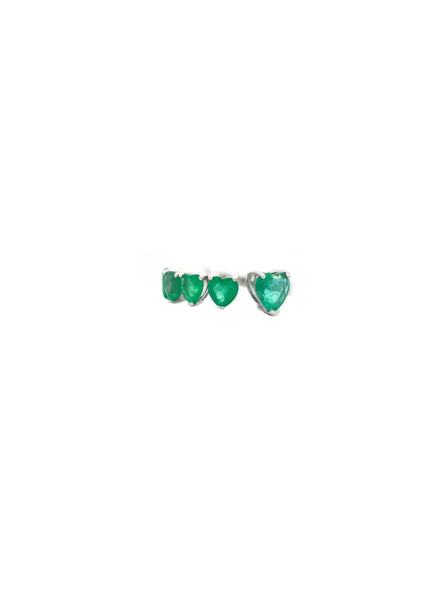 Wish Fine Jewelry 2.90ct Heart Emerald 18K Gold Cuff Ring | Image 1 Wish Fine Jewelry 2.90ct Heart Emerald 18K Gold Cuff Ring | Image 1