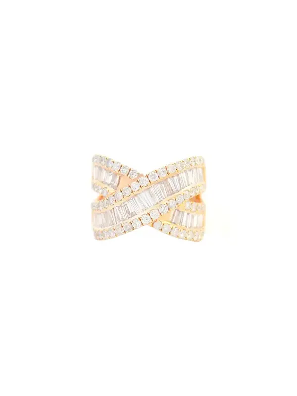 3.50ct Diamond 14K Gold Crossover Ring