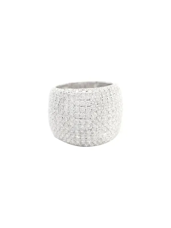 3.65ct Diamond 18K Gold Large Pave Dome Ring 3.65ct Diamond 18K Gold Large Pave Dome Ring