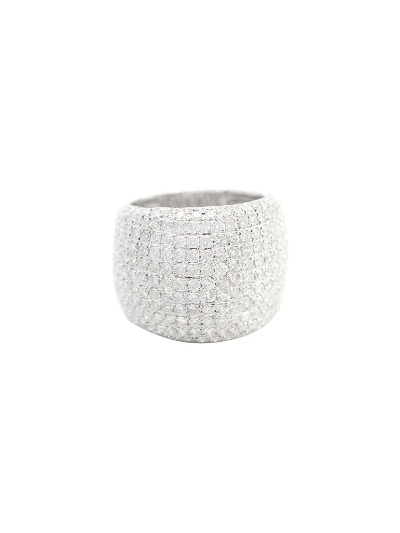 Wish Fine Jewelry 3.65ct Diamond 18K Gold Large Pave Dome Ring