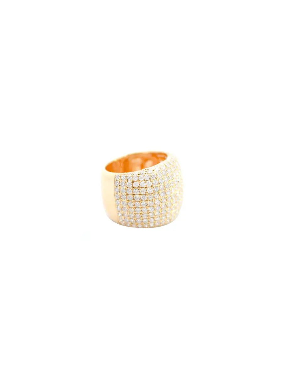 Wish Fine Jewelry 3.65ct Diamond 18K Gold Large Pave Dome Ring | Image 1 Wish Fine Jewelry 3.65ct Diamond 18K Gold Large Pave Dome Ring | Image 1