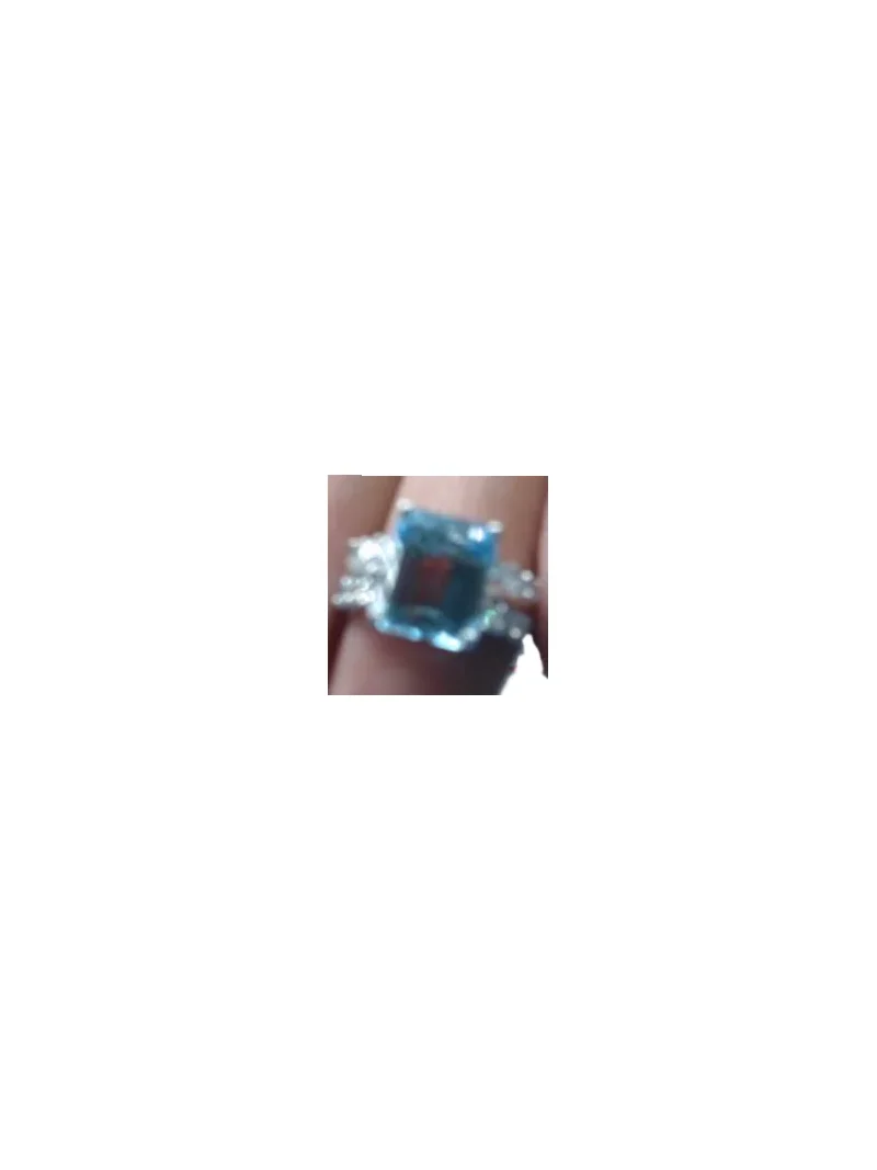 3.94ct Aquamarine Diamond Platinum Cushion Ring 3.94ct Aquamarine Diamond Platinum Cushion Ring