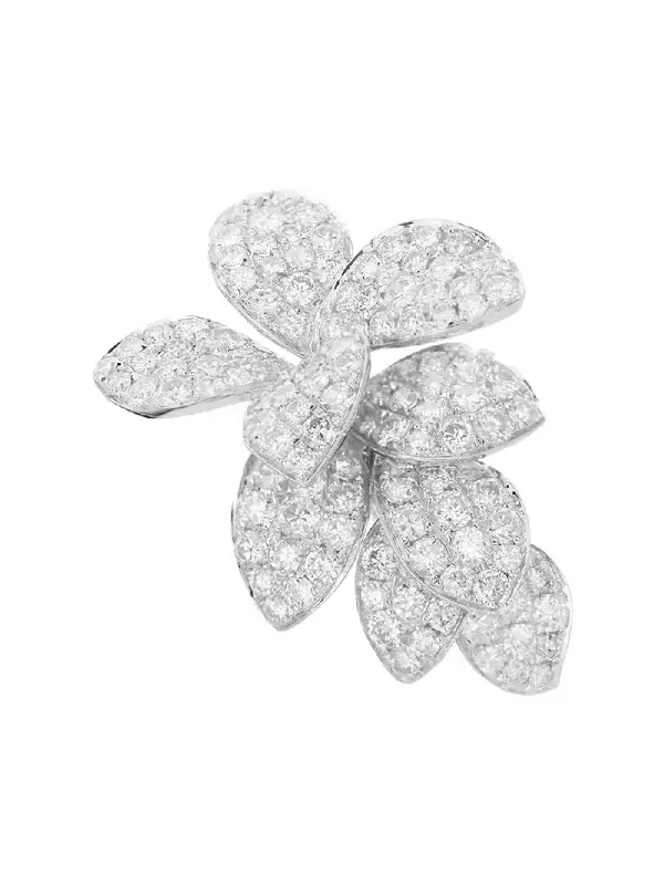3.95ct Diamond 14K Gold Crusted Leaf Ring
