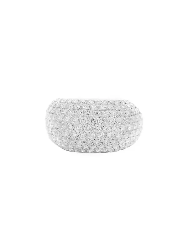 4.02ct Diamond Platinum Pave Dome Ring