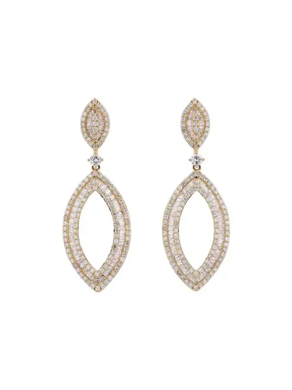 4.0ct Diamond 14K Gold Marquise Dangle Earrings 4.0ct Diamond 14K Gold Marquise Dangle Earrings