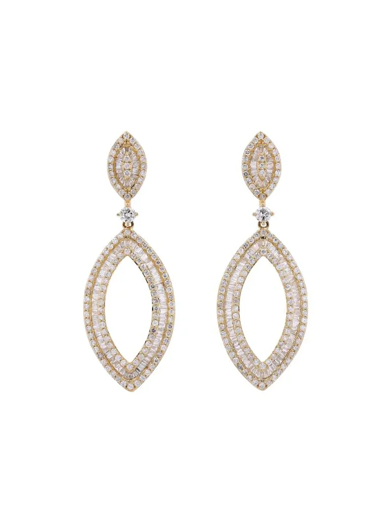 4.0ct Diamond 14K Gold Marquise Dangle Earrings 4.0ct Diamond 14K Gold Marquise Dangle Earrings