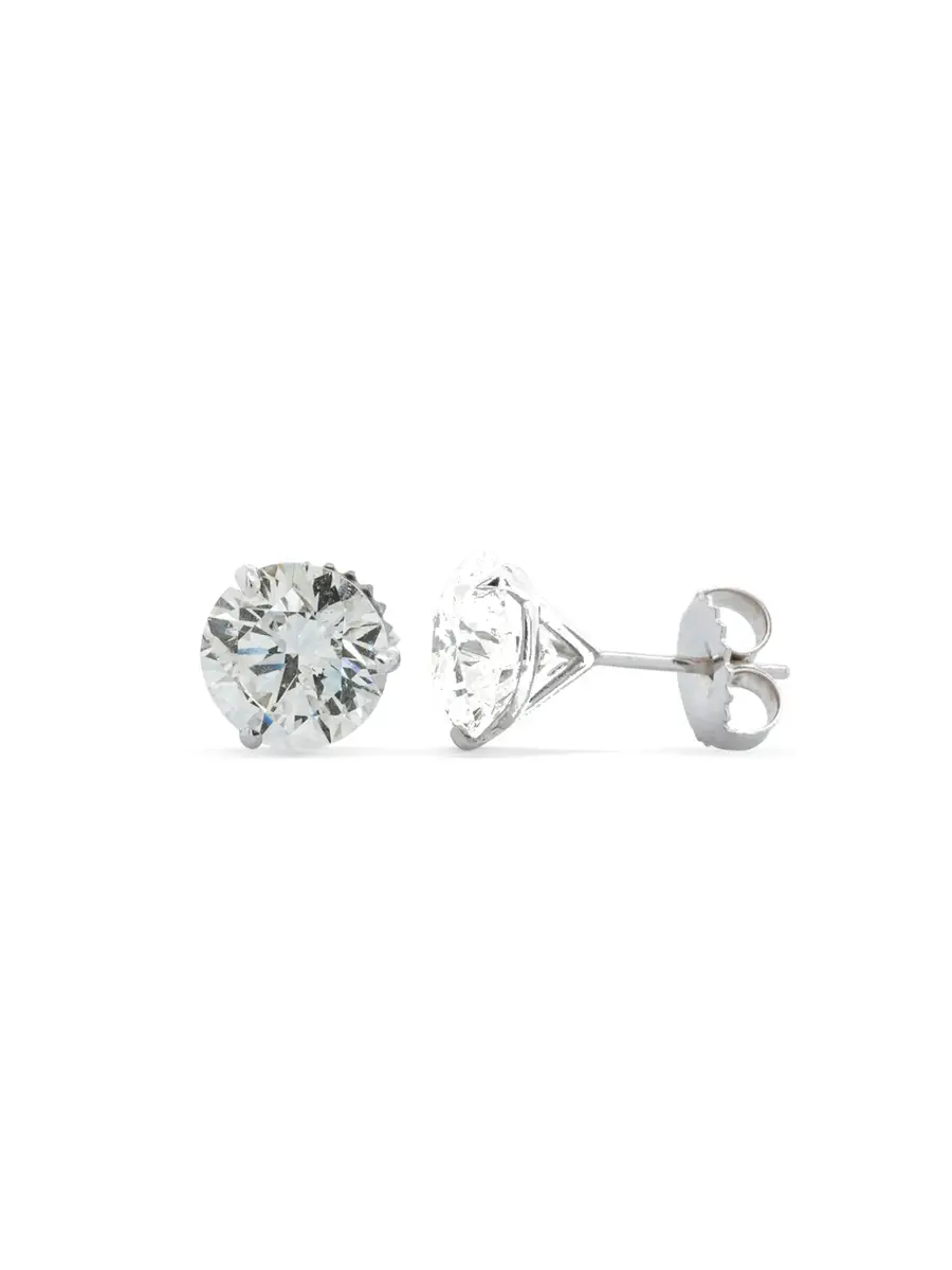 Wish Fine Jewelry 4.1ct Diamond 18K Gold Stud Martini Setting Earrings