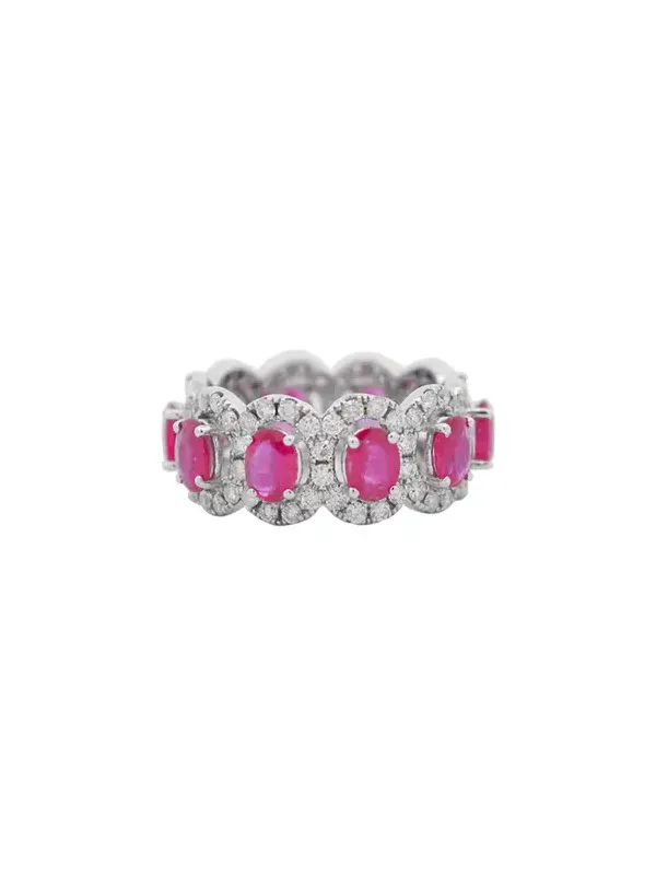 4.80ct Diamond Ruby 18K Gold Eternity Ring