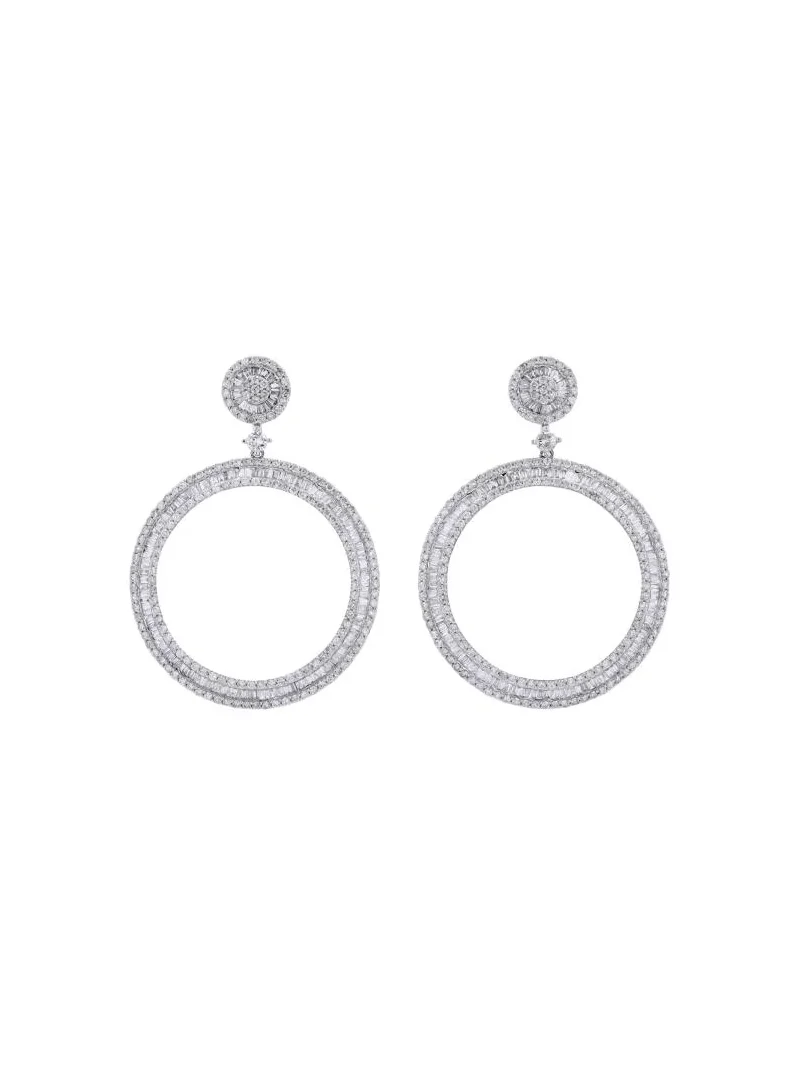 6.0ct Diamond 14K Gold Dangle Earrings