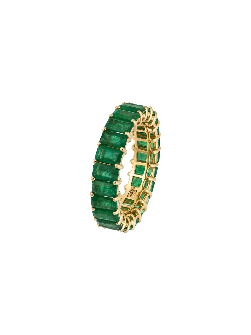6.11ct Emerald 18K Gold Eternity Band Ring 6.11ct Emerald 18K Gold Eternity Band Ring