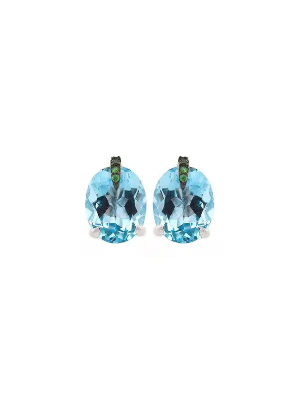 6.49ct Topaz Tsavorite 18K Gold Stud Earrings 6.49ct Topaz Tsavorite 18K Gold Stud Earrings