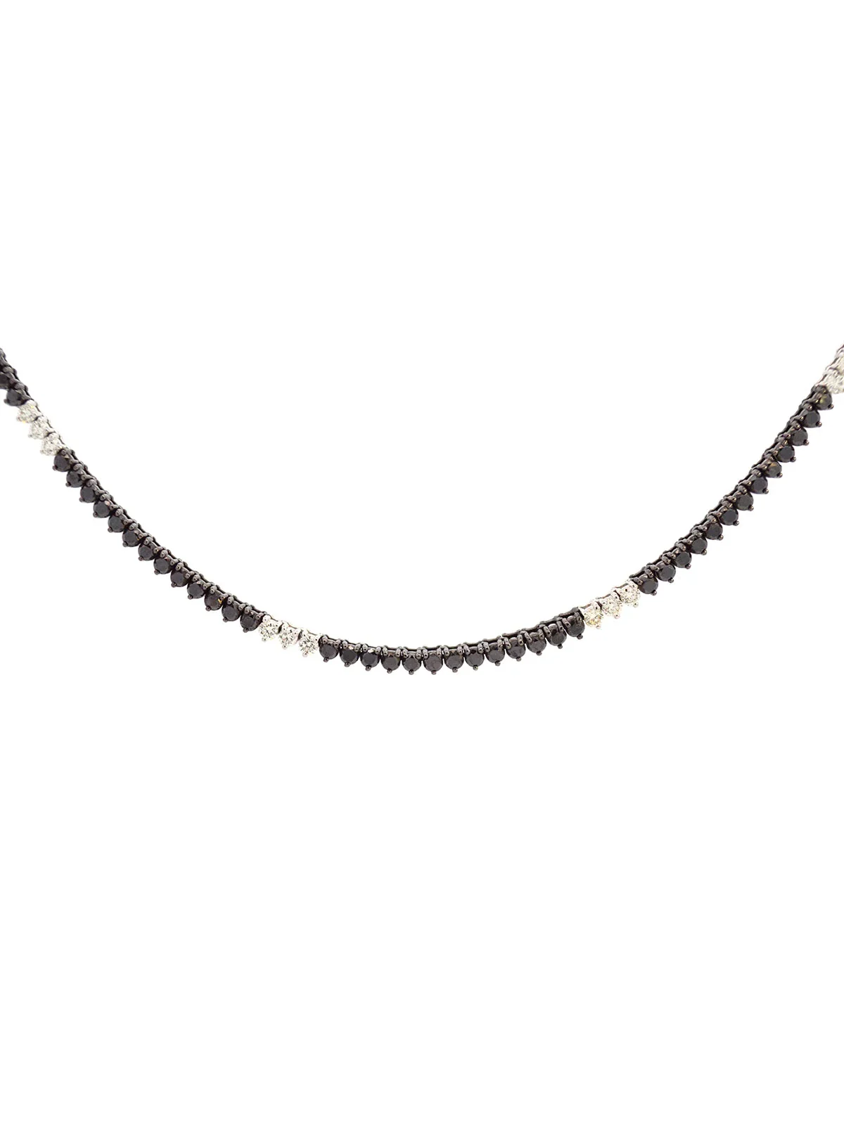 7.29ct Black Diamond 14K Gold Tennis Necklace 7.29ct Black Diamond 14K Gold Tennis Necklace