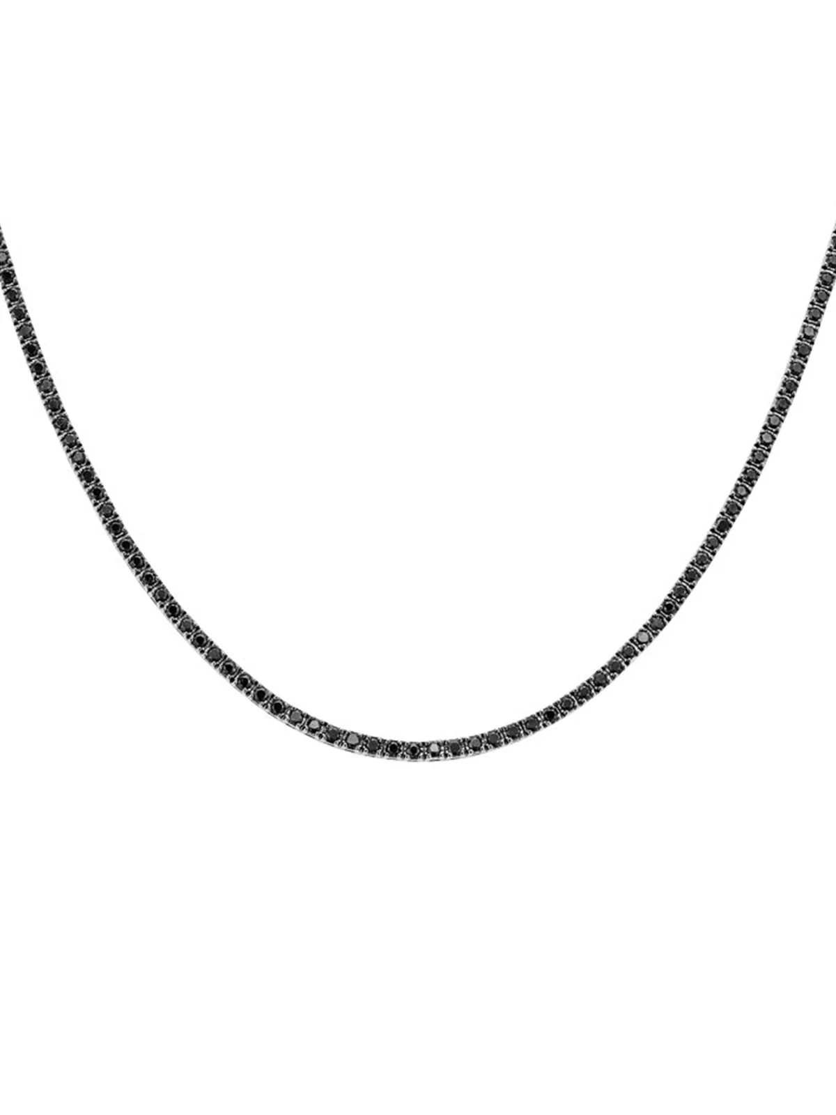 8.96ct Black Diamond 18K Gold Tennis Necklace 8.96ct Black Diamond 18K Gold Tennis Necklace