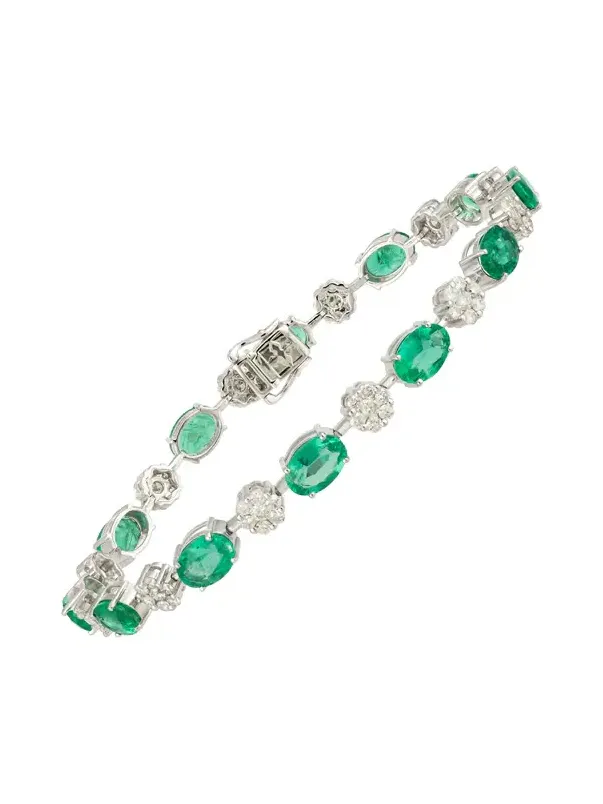 9.91ct Emerald Diamond 18K Gold Bracelet