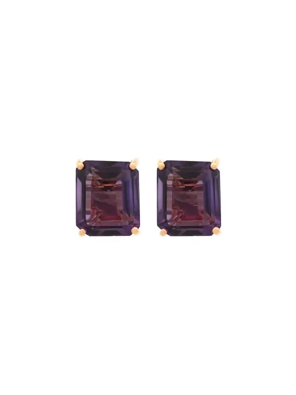 Amethyst 18K Gold Stud Earrings