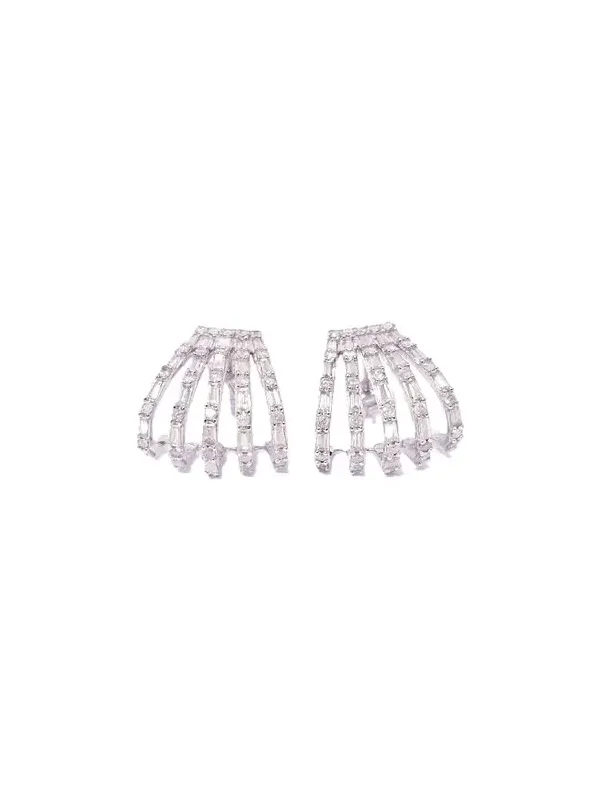ct Diamond 18K Gold Fire Flames Climber Earrings ct Diamond 18K Gold Fire Flames Climber Earrings