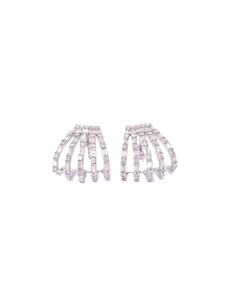 ct Diamond 18K Gold Fire Flames Climber Earrings ct Diamond 18K Gold Fire Flames Climber Earrings