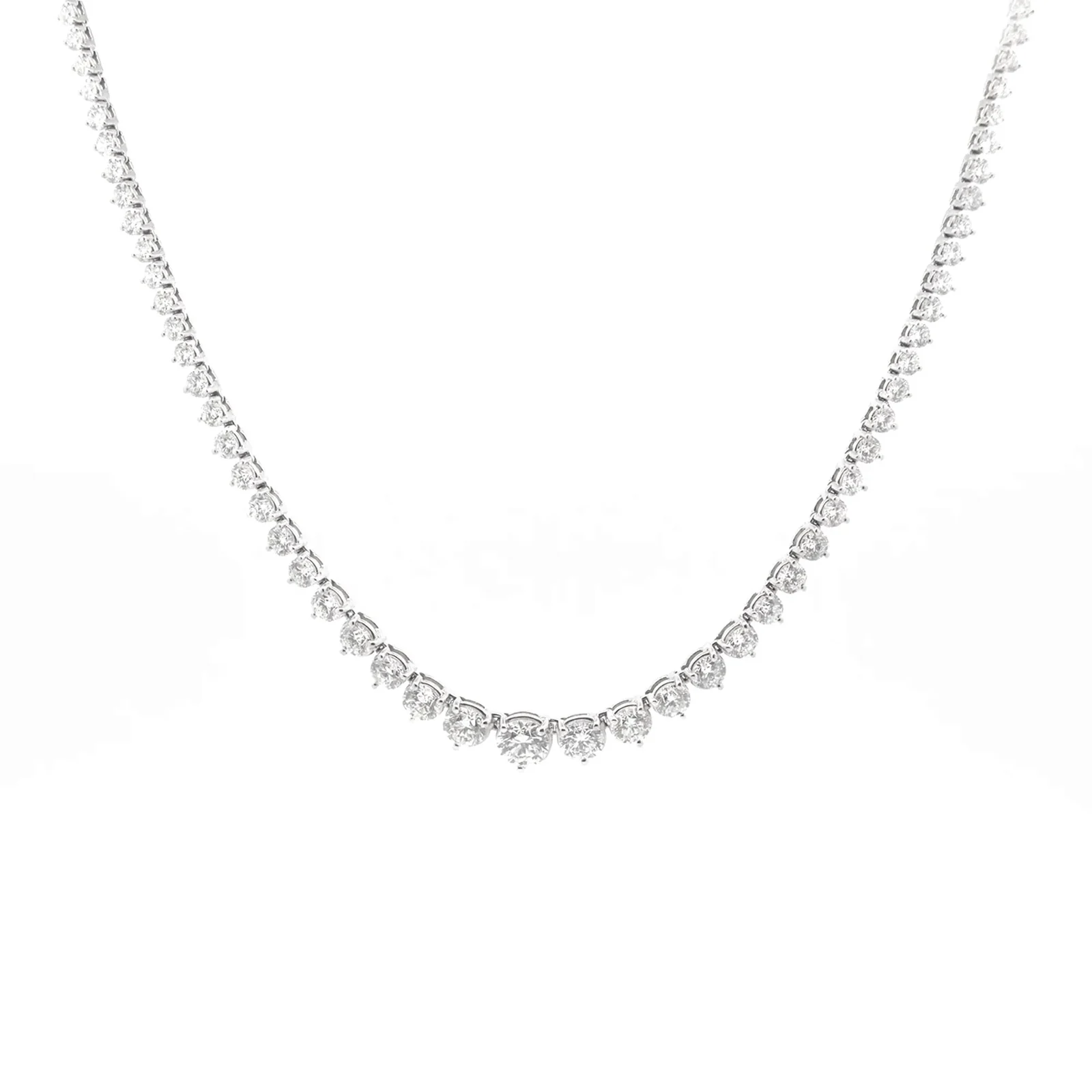 Diamond 18K Gold Graduated Tennis Necklace