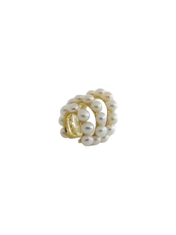 Wish Fine Jewelry Ear cuff Triple Row Pearls 18K Gold Ana Rocha & Apollinario