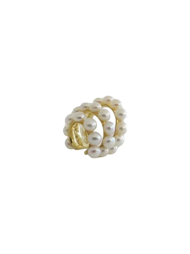 Wish Fine Jewelry Ear cuff Triple Row Pearls 18K Gold Ana Rocha & Apollinario