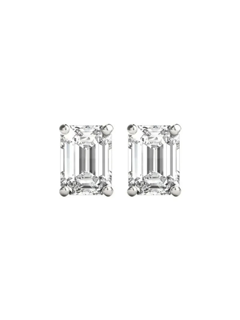 GIA 2.02ct Diamond 18K Gold Emerald Cut Stud Earrings GIA 2.02ct Diamond 18K Gold Emerald Cut Stud Earrings