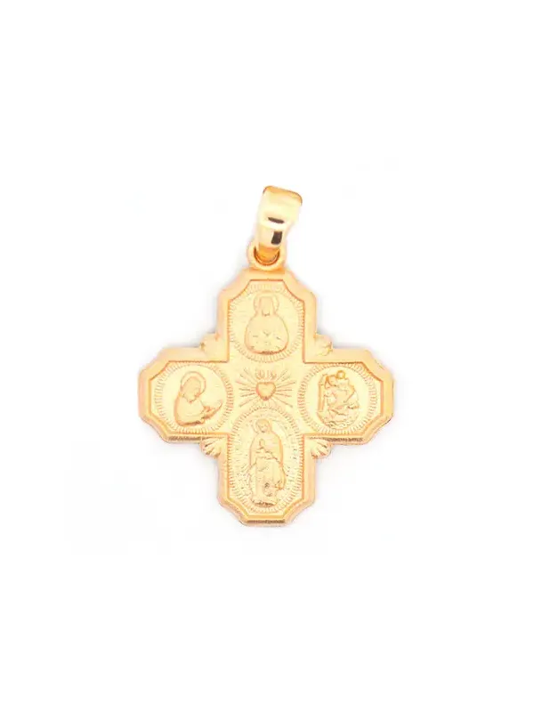 Large Four Way Cross 14KY Gold Pendant