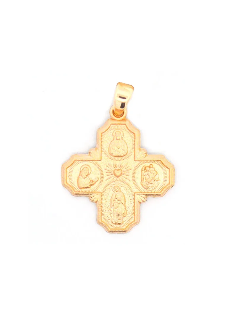Wish Fine Jewelry Large Four Way Cross 14KY Gold Pendant