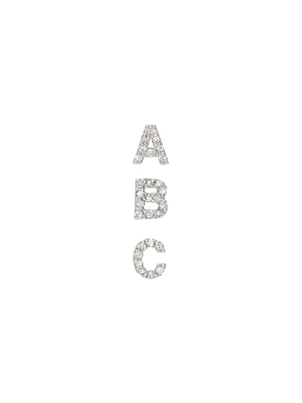Personalized Diamond 18K Gold Single Dangle Drop Earrings Personalized Diamond 18K Gold Single Dangle Drop Earrings