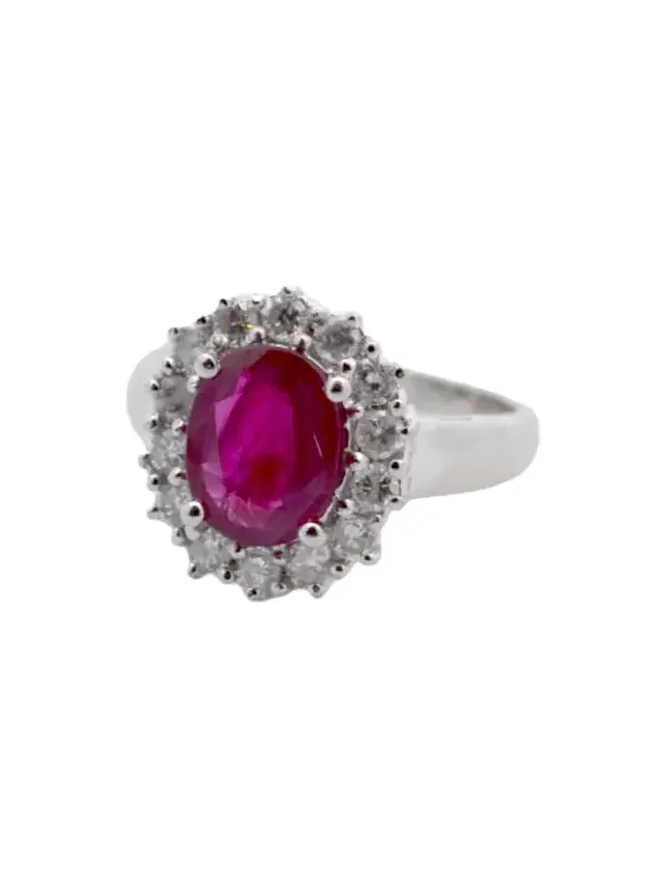 PT900 0.55 CTW DIA 2.00 CT RUBY Ring PT900 0.55 CTW DIA 2.00 CT RUBY Ring