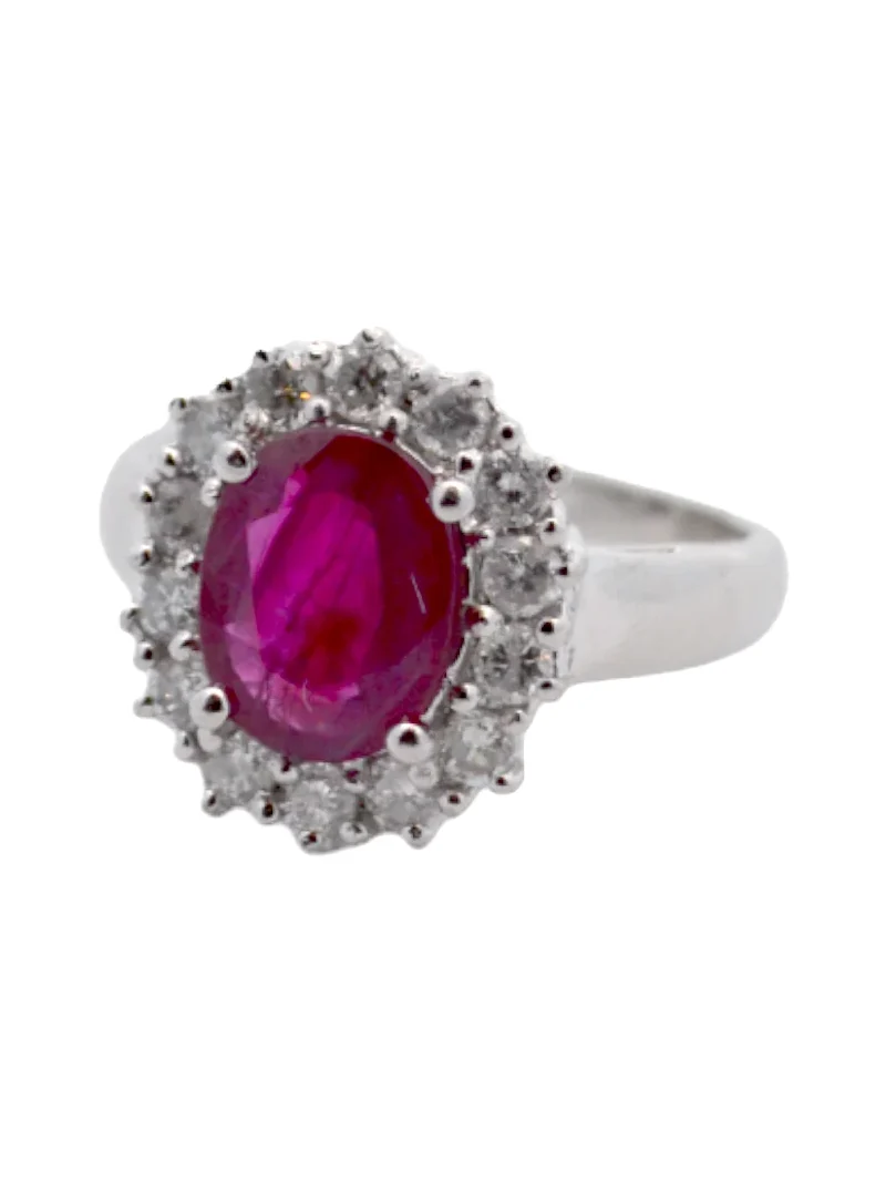PT900 0.55 CTW DIA 2.00 CT RUBY Ring