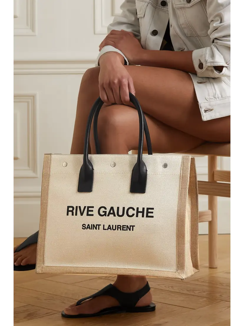 Saint Laurent Rive Gauche Small Leather-trimmed Printed Canvas Tote | Thumbnail 2 Saint Laurent Rive Gauche Small Leather-trimmed Printed Canvas Tote | Thumbnail 2