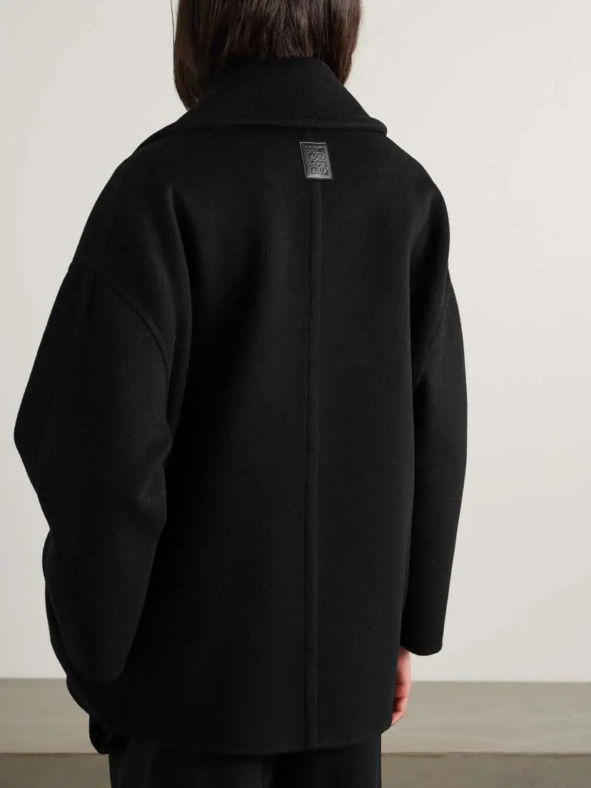 Loewe Leather-trimmed Wool-felt Coat | Thumbnail 4