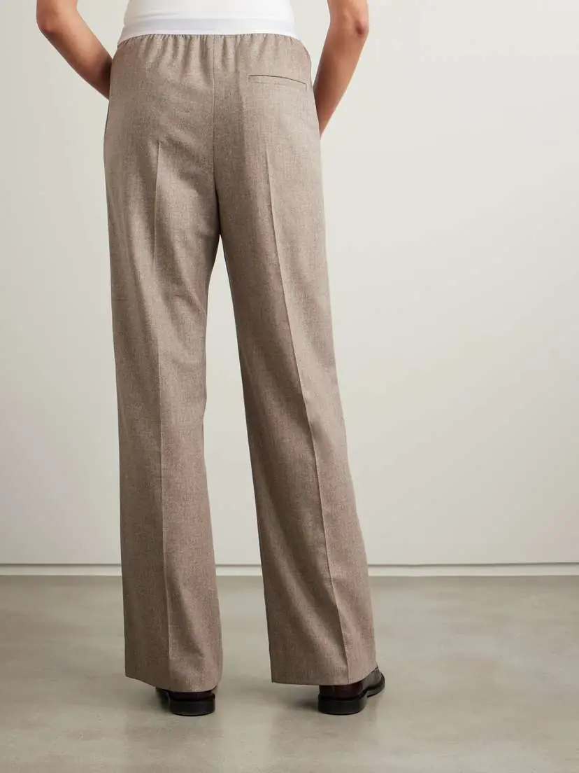 Loewe Stretch Jacquard-trimmed Pleated Wool And Cashmere-blend Straight-leg Pants | Thumbnail 4 Loewe Stretch Jacquard-trimmed Pleated Wool And Cashmere-blend Straight-leg Pants | Thumbnail 4