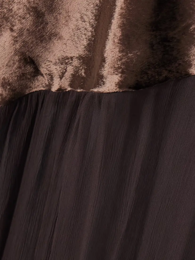 Staud Beaton Draped Velvet And Chiffon Gown | Thumbnail 4