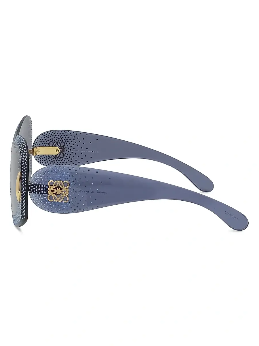 LOEWE Women's Anagram 144MM Mask Sunglasses - Blue | Thumbnail 3 LOEWE Women's Anagram 144MM Mask Sunglasses - Blue | Thumbnail 3