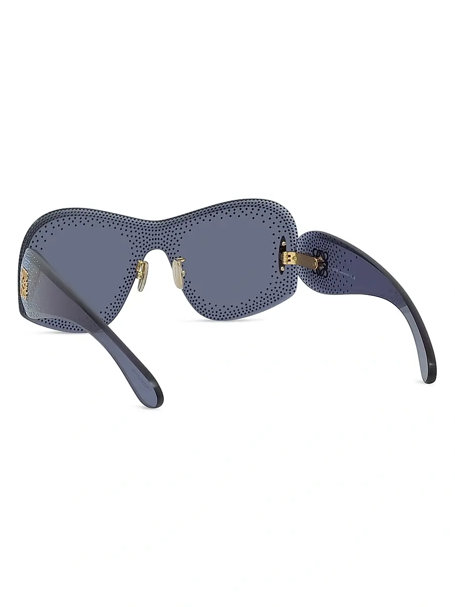 LOEWE Women's Anagram 144MM Mask Sunglasses - Blue | Thumbnail 4 LOEWE Women's Anagram 144MM Mask Sunglasses - Blue | Thumbnail 4